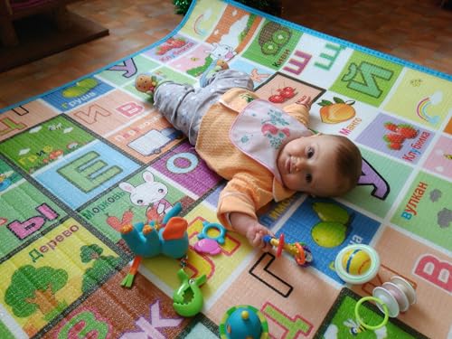 Tapete De Atividades Infantil Com Proteção Térmica Para Bebê 1,80 X 1,20m