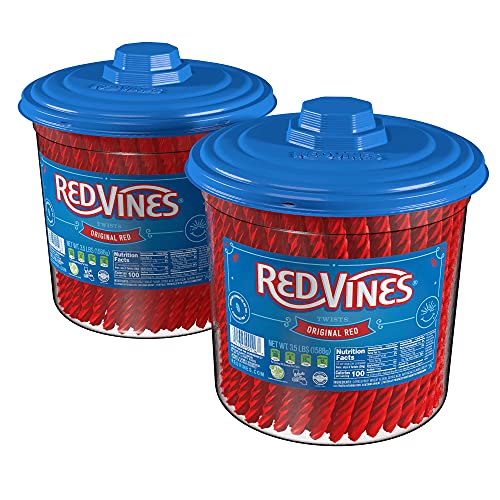 Red Vines Licorice, Original Red Flavor Soft & Chewy Candy Twists, 3.5 lbs, 56 Ounce