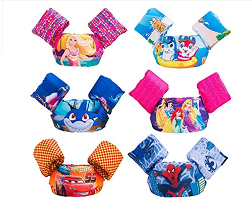 Ivie Swim Arm Bands Float Vest Puddle Jumper Basic Life Jacket Water Pool Beach Swimming Training Aids Device for Kids to Learn Swimming Weighing from 30 to 66 lbs (Princess) - Thumbnail 2