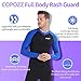 COPOZZ Diving Skin, Men Women Youth Thin Wetsuit Rash Guard- Full Body UV Protection - for Diving Snorkeling Surfing Spearfishing Sport Skin (Black/Navy-Blue, Large for Men)