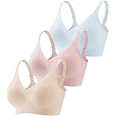 Vinfact 3 Pack Womens Wireless No Underwire Comfort Soft Bras Pullover Jelly Support Seamless Sleep Tshirt Everyday Bralette