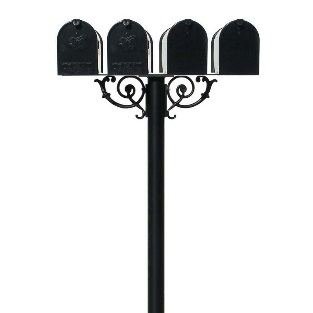 The Hanford Rust Free Cast Aluminum Quad Mailbox Post System with