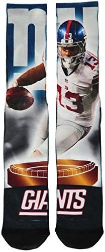 Odell Beckham Jr. #13 New York Giants NFL For Bare Feet City Star Player Socks, Size Large (9-13)