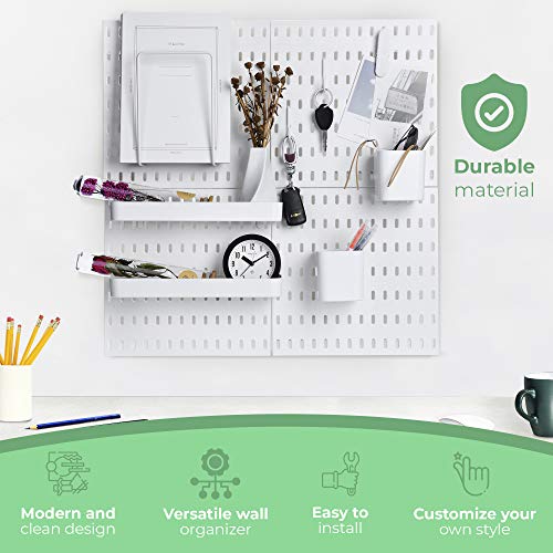 Keepo Pegboard Combination Kit with 4 Pegboards and 14 Accessories