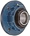 SKF FYR 2.7/16 Heavy-Duty Spherical Bearing Flange Unit, 4 Bolts, Setscrew Locking, Expansion Type, Regreasable, Contact Seal, Cast Iron, 2-7/16