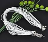Housweety Organza Ribbon Waxen Cord Necklace White 17