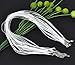 Housweety Organza Ribbon Waxen Cord Necklace White 17