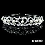 Joylive Silver Plated Crystal Pearl Tiara Heart Headband Alice Band