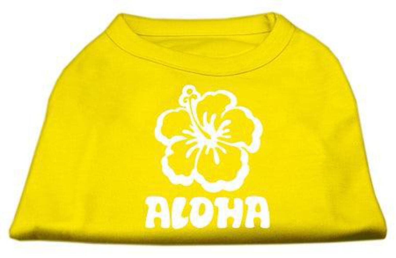 Mirage Aloha Flower Screen Print Shirt, Large, Yellow