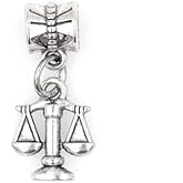 Scales of Justice Dangling European Bead Charm 87R
