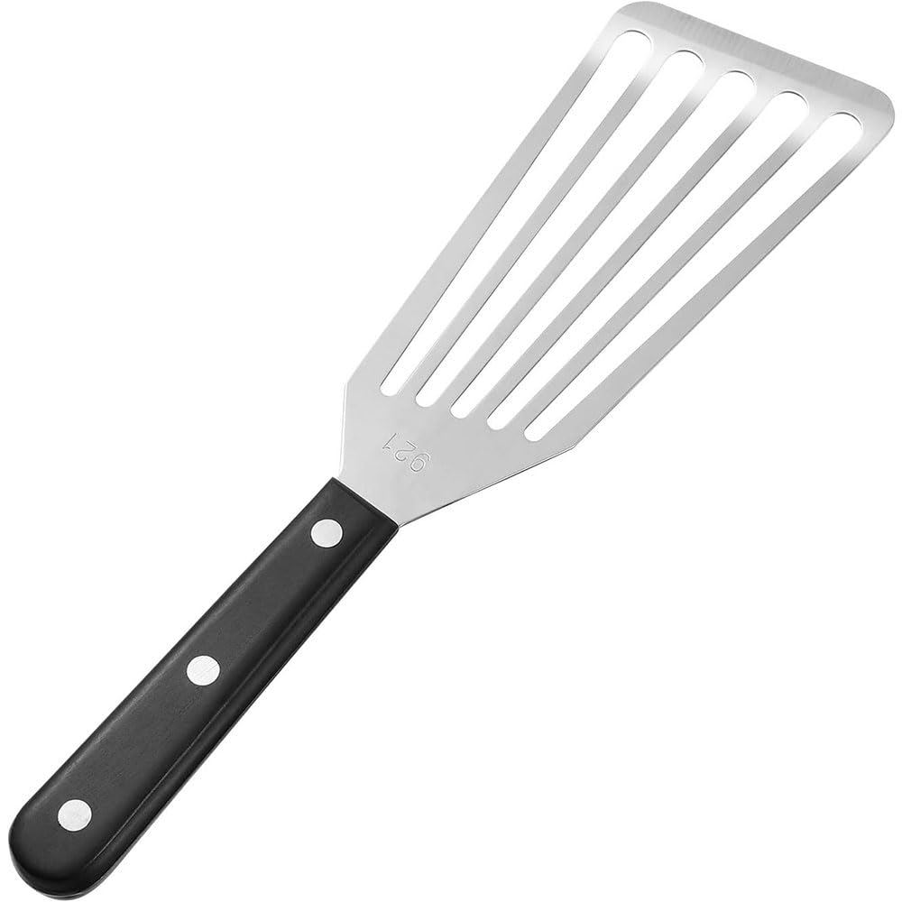 Stainless Steel Slotted BBQ Shovel Professional Fish Spatula Handle Stainless Steel Fish Slice Non Stick Frying Spatula for Cooking