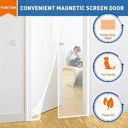 MAGZO Screen Door Fit Door Size 32 x 80 Inch, Screen Size 34