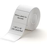 NIIMBOT Label Maker Tape White Label Print Paper Compatible for NIIMBOT B1 B21 B3S, Thermal Sticker Paper 1.57'' x 1.18'' Waterproof Labeling Tape Replacement 230 Labels/Roll, White