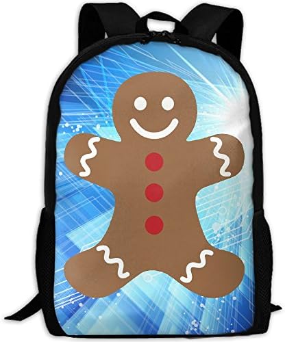 Winer Gingerbread Man Merry Christmas 3D Printing Width Zipper School Backpack Travel Rucksack Laptop Bag For Adult
