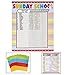Fun Express Sunday School Attendance Sticker Chart - Colorful Engaging Design for Tracking Kids Attendance and Rewarding Progress - Perfect for Positive Reinforcement in Religious Education - 6 Pieces