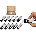 TOPESEL 10 Pack 8GB USB 2.0 Flash Drive Memory Stick Fold Storage Thumb Stick Pen Swivel Design (8G, 10PCS, Black)