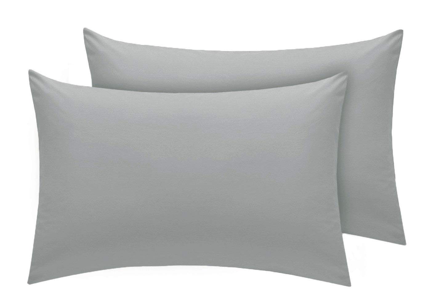 Premium |Pack of 4| Housewife Pillow Case / Cover | 50x75cm | Luxury Polycotton Bedroom Plain Dyed Housewife Bedding Pillowcases (Grey)