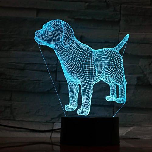 Tissen 3D Dog Night Light 7 Colors Mood Light Touch Switch USB Table Desk LED Light Christmas Present Kids Home Party Birthday Christmas Gift