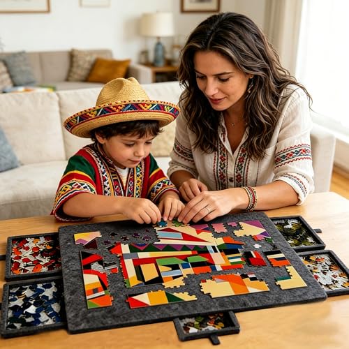 TRYXZSZ Mesa para Rompecabezas de Sintió 1500PCS, Tablero para Rompecabezas de Plegable, Puzzle Board Todo en Uno, con 6 Cajones y Cubierta, No Requiere Montaje, Ligero y Portátil
