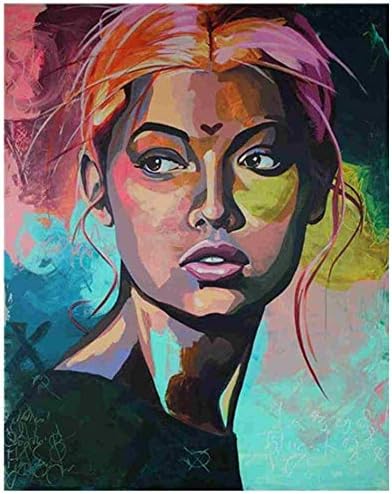 Oil Painting By Numbers African Women Paintings Diy Portrait Paint By Number Canvas Painting Kits 40X50Cm ( With Frame )