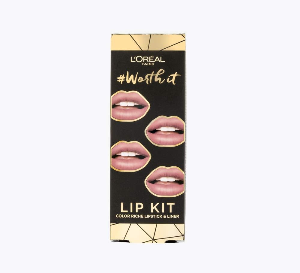 L'Oreal Paris Midnight In Paris Lipstick & Lip liner (Nude) Gift Set for Her, 98 ml (Pack of 1) - Image 3