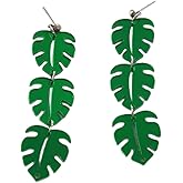 Acrylic Resin Tropical Green 3 Palm Leaf Plant Drop Dangle Earrings monstera Leaves Layered for Women Summer Holiday Beach Jewelry