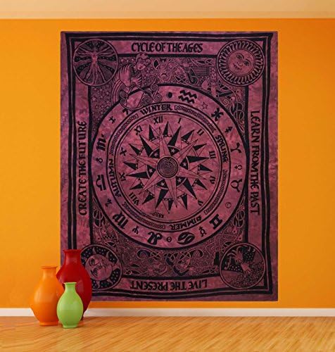 Mandala Celtic Cycle of Ages Tapestry Wall Hanging Tapestry Picnic Sheet Throw Curtain Home Dorm Decor 84" x 55" inches