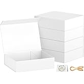 PSHVYM 5 Pack White Gift Box, 11.75x8.45x3.25 In Gift Boxes with Lids for Collapsible Presents Magnetic Closure for T-Shirts,