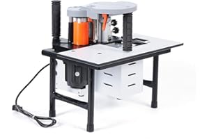 NICE CHOOSE Edge Bander, 110V 5m/min Portable Woodworking Edge Banding Machine Wood PVC Double Side Gluing Edge Bander 10-60mm Width for Straight & Arc Edges