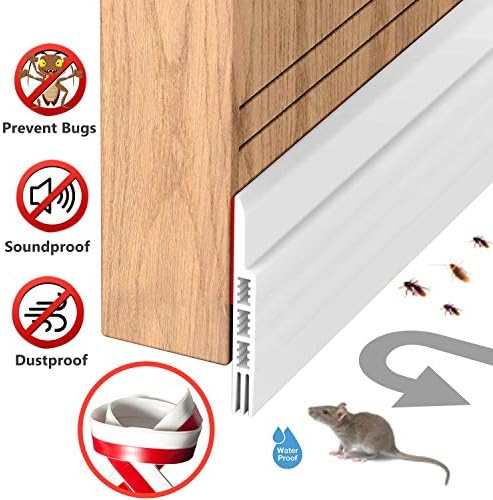FENGZHITAO Under Door Draft Stopper Blocker to Prevent  Noise Stopper Weatherproofing Door Seal Strip Soundproof Door Bottom Stripping (2 inches X 39 inches) (White)