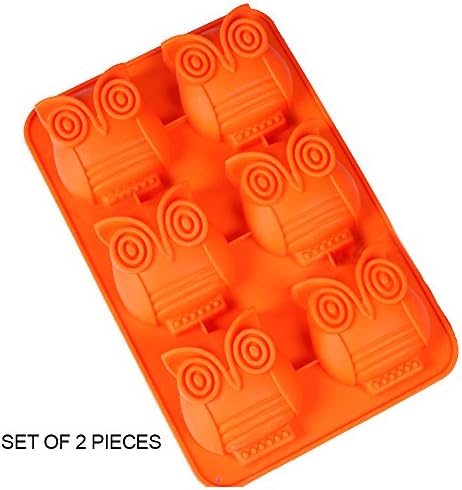 MZCH Non-Stick Silicone Baking Cups, Reusable Cupcake Molds, Muffin Pan, Heat Resistant, Owl Shaped (Set of 2 pieces)