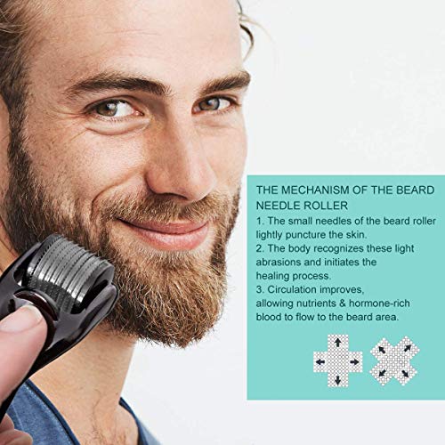 Beard Growth Kit, Beard Derma Roller & Natural Beard Growth OIl & Beard