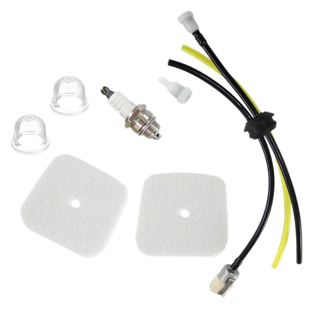 Hippotech 3 Hole Grommet Fuel Line Vent Fuel Filter Spark Plug Primer Bulb with Air Filter for Mantis Echo Tillers