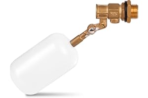 MUDUOBAN Float Valve,1/2 Inch Water Float Valve, Automatic Fill and Shut Off Float Ball Valve with Adjustable Arm for Pool,Pond, Water Trough, Automatic Water System,Fountain