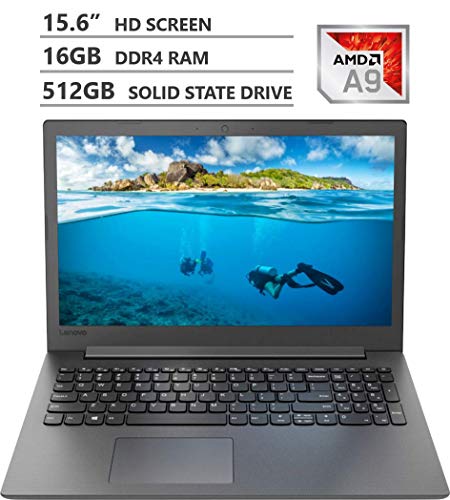 Lenovo Ideapad 15.6″ HD Energy-efficient LED-backlit Display Laptop, AMD A9-9425 Dual-Core Processor Up to 3.70GHz, 16GB Memory, 512GB Solid State Drive, Wireless-AC, Bluetooth, Windows 10 Home, Black