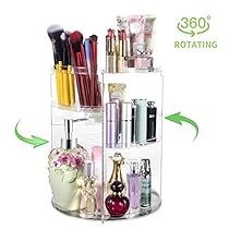 Organizador de maquillaje giratorio Coyaho de 360 ​​°, encimera de organizador de baño giratorio, organizador de tocador de carrusel, cosmético
