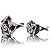 MINI-FACTORY Car Bling Interior Decoration, Bling Car Accessories Air Vent Sparkle Rhinestone Diamond Clip - Black Flowers (1 Pair)