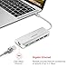 Lenovo USB C Hub, 6 in 1 USB C Adapter with Ethernet, 4K HDMI, USB C Power Delivery, 2 USB 3.0 Ports, SD Card Reader, Portable for The Mac Pro and Other Type C Laptops