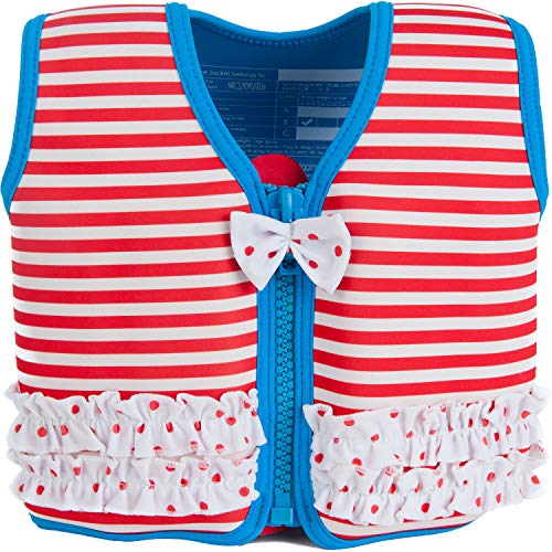 Konfidence The Original Children's Swim Jacket (Marthas Red Stripe, 4-5 Years)