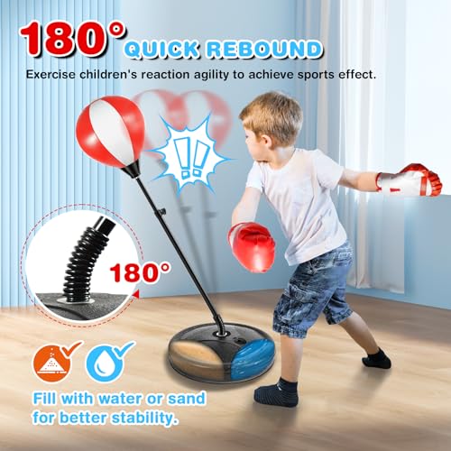 Punching Bag for Kids, Kids Boxing Bag with Stand, 3 4 5 6 7 8 9 10
