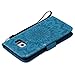 Galaxy S6 Edge Case,Pu Leather Kickstand Wallet Case with Inner Rubber Bumper Cover Full Protective Cover with Card Holder Creative Gift for Birthday Xmas for Samsung Galaxy S6 Edge -Sunflower Blue