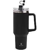 Manna Atlas Stainless Steel Tumbler with Silicone Straw Protector - 40 Oz - Charcoal