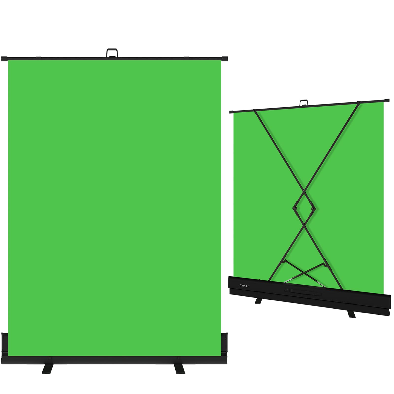 Photo 1 of ***FACTORY SEALED*** LIHONG 59.8 x 78.7in Green Screen Collapsible Chroma Key Backdrop,Portable Retractable for Video, Live Game,Aluminum Base,Wrinkle Resistant Fabric,Pull-up Style,Auto-Locking Frame