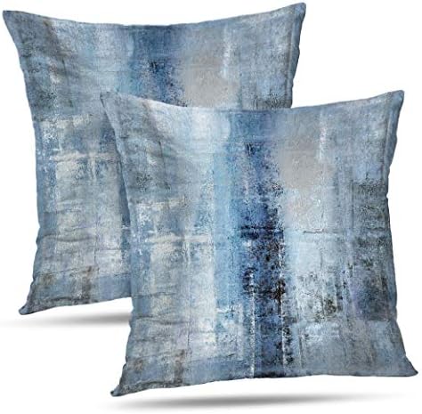 silver and blue pillows