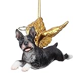 Christmas Tree Ornaments - Honor The Pooch Boston Terrier Holiday Angel Dog Ornaments