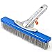 Aquatix Pro Heavy Duty Pool Brush, Durable 10" Swimming Pool Cleaner Brush Best for Tackling Stubborn Stains, Aluminium Handle & Stainless Steel Bristles, Suitable for Concrete & Gunite Pools. primary