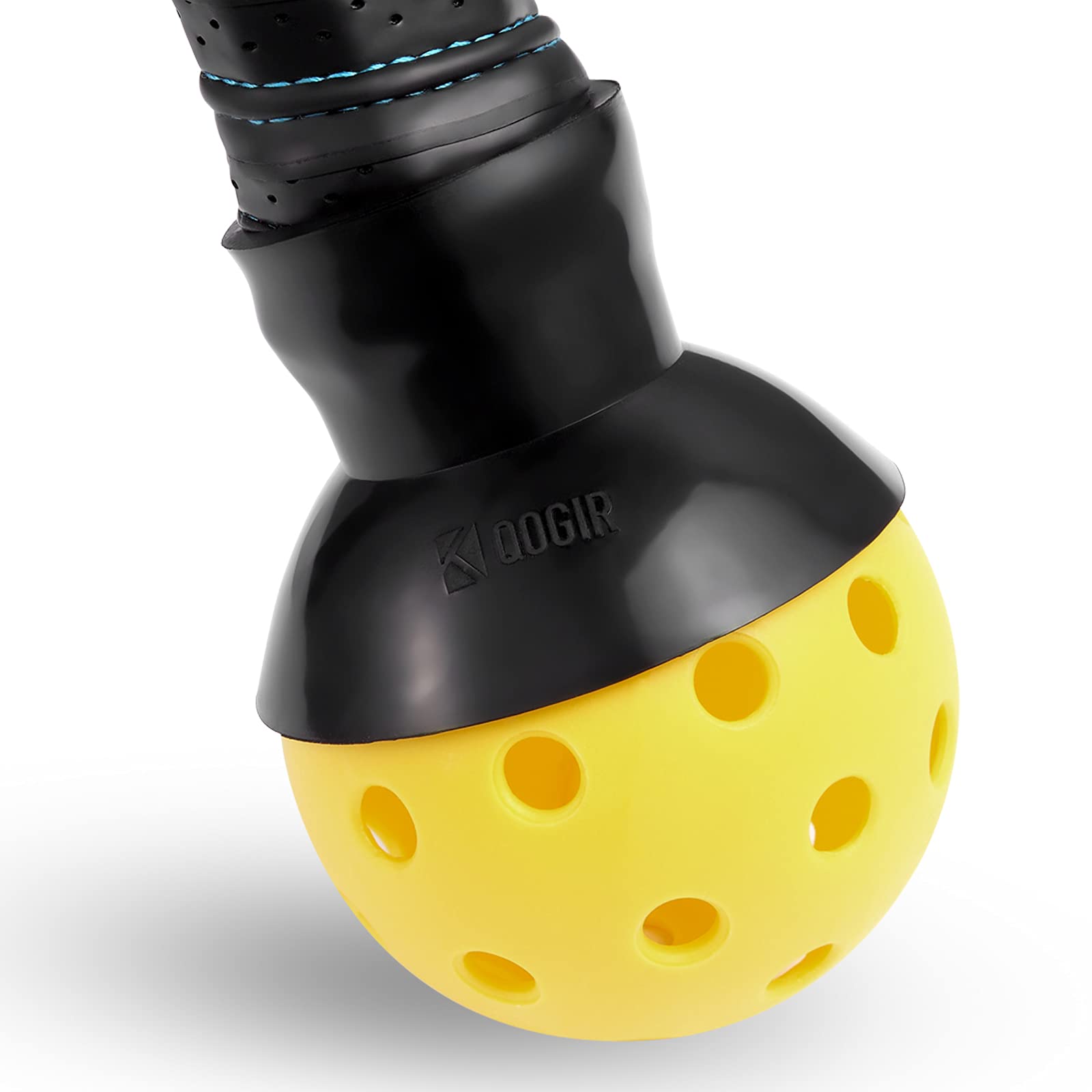 QOGIR Pickleball Ball Retriever: Easy Pickleball Ball Accessory to Pick Up Pickleball Balls Without Bending Over, Attaches to Pickleball Paddle Bottom, Fits Any Pickleball Paddles, Black