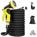 Aterod Expandable Garden Hose, 50ft Strongest Flexible Water Hose, 9 Functions Sprayer with Double Latex Core, 3/4" Solid Brass Fittings, Extra Strength Fabric - Upgraded Lightweight Expanding Hose