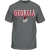 Georgia Men's Distressed Team Logo Smoke Grey Short Sleeve T Shirt