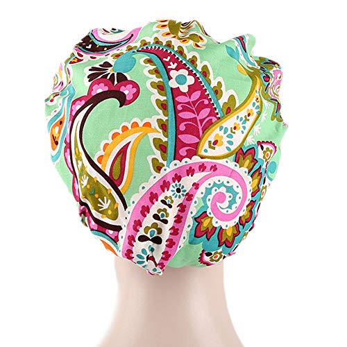QiaTi Women Scrub Hats with Sweatband Adjustable Cotton Bouffant Cap Doctor Scrub Cap Free Size (Style Set 1)
